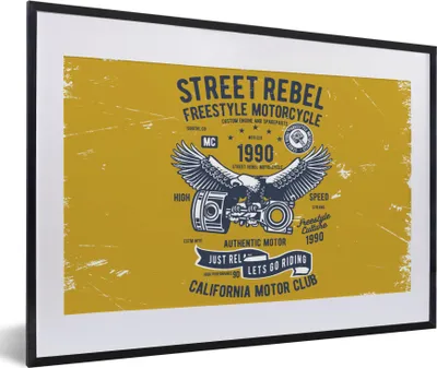 Produktbild von MuchoWow® MuchoWow® Gerahmtes Poster Motorrad - Oldtimer - Angebot 60x40 cm - Poster mit zchwarzem Bilderrahmen - Schlafzimmer - Plakat in Rahmen - Drucken