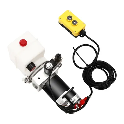 Immagine prodotto di Pompa idraulica elettrica 12V, 800W - Capacità serbatoio: 1,5 litri - Adatta per sollevatori per auto e rimorchi basculanti