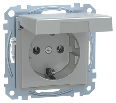 Zdjęcie produktu dla Merten MEG2310-0460 Gniazdo CEE 7/3 Aluminium (MEG2310-0460)