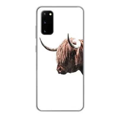 Produktbild von MuchoWow® Handyhülle Schutzhülle Hülle für Samsung Galaxy S20 Schottischer Highlander - Hoorn - Porträt Silikon Softcase Handy Hülle - Bild
