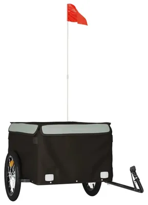 Immagine prodotto di vidaXL Rimorchio per biciclette nero e grigio 45 kg di ferro