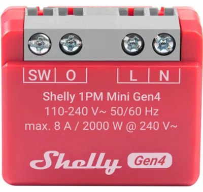Obrázok produktu pre Shelly · Zapustené · „1PM Mini Gen4“ · 2 ks v balení · Relé · max.