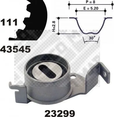 Produktbild von MAPCO 23545 Zahnriemensatz für MITSUBISHI CARISMA (DA) 111-Zähne
