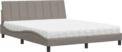 Produktbild von Bett mit Matratze "Hanko" Taupe 160x200 cm Stoff