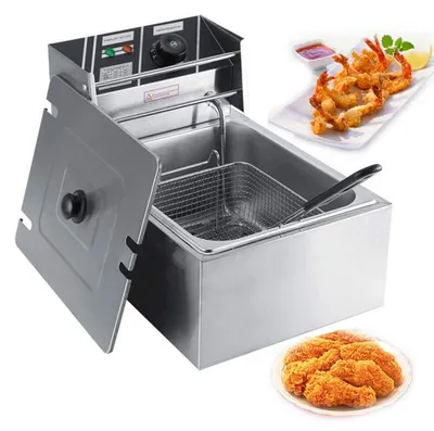 Image de Friteuse électrique de 6 litres - 2500 W - Acier inoxydable - Friteuse professionnelle