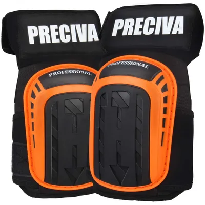 Produktbild von Preciva Knieschoner Professionell, robust, Schaumstoffpolsterung, mit bequemem Gelkissen und verstellbaren Gurten zum Arbeiten, Gärtnern und Konstruktionsarbeiten (orange)