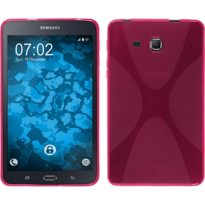 Produktbild von PhoneNatic Case kompatibel mit Samsung Galaxy Tab A 7.0 2016 (T280) - pink Silikon Hülle X-Style + 2 Schutzfolien