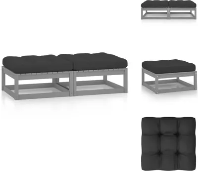 Produktbild von vidaXL Gartenhocker mit Kissen 2 Stk. Massivholz Kiefer -  Gartensofaelemente