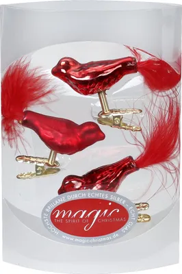 Produktbild von Inge‘s Christmas Decor 12002 K044, Weihnachtsbaumschmuck, Rot, 45 mm, 3 Stück(e)