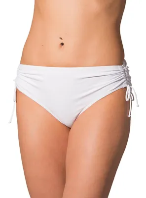Produktbild von Aquarti Damen Bikinihose mit Raffung und Schnüren, Farbe: Weiß, Größe: 42