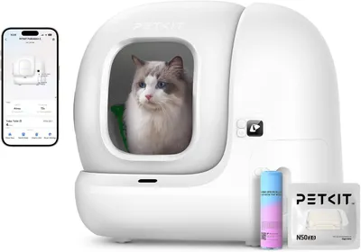 Productafbeelding van Zelfreinigende kattenbak - 76 liter - automatisch kattentoilet met app-bediening - voor meerdere katten