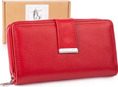 Produktbild von Jennifer Jones Damen Geldbörse Echtleder RFID 16 Karten Rot