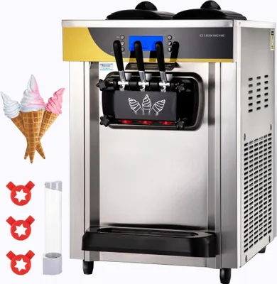 Produktbild von Softeismaschine Pro® - 2200 W Tischplatte Softeismaschine 22-30 L/Std. - Desktop Softeismaschine, 3 Geschmäcker mit LCD-Display - Eiscreme Speiseeismaschine