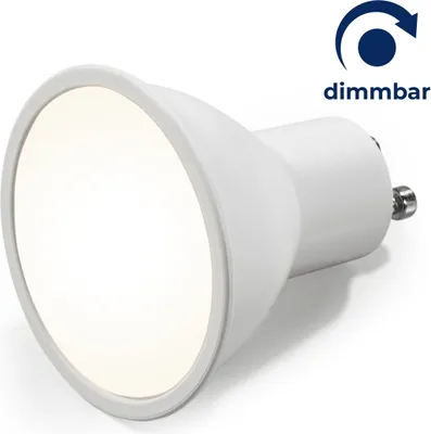 Imagen del producto de Foco LED GU10, 6W, regulable, luz blanca cálida
