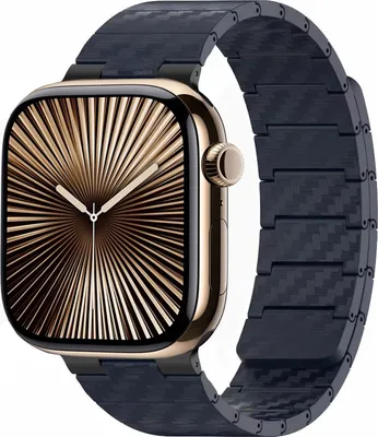 Obrázek produktu pro Pro Apple Watch Series 11 10 42mm / 9 8 7 41 / 6 SE 5 4 40mm Magnetický řemínek z uhlíkových vláken Blue