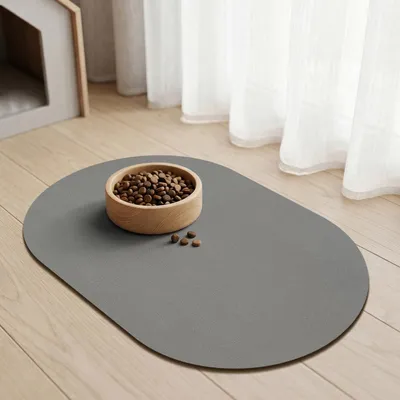 Produktbild von Futtermatte für Haustiere, 40x60 cm, grau, saugfähig, rutschfest, für den Boden