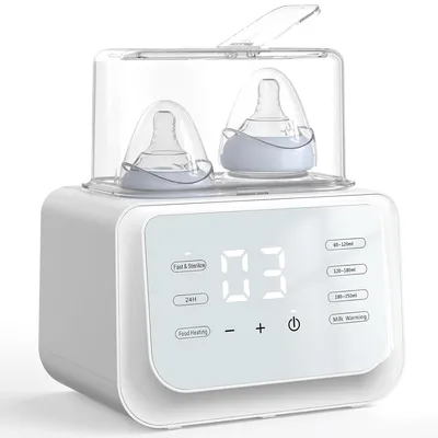 Produktbild von Babyflaschenwärmer,Doppelflaschen-Babynahrungswärmer, 100℃ Hochtemperatur-Sterilisation, 24h konstante Temperatur,geeignet für 60-250 ml Babyflaschen