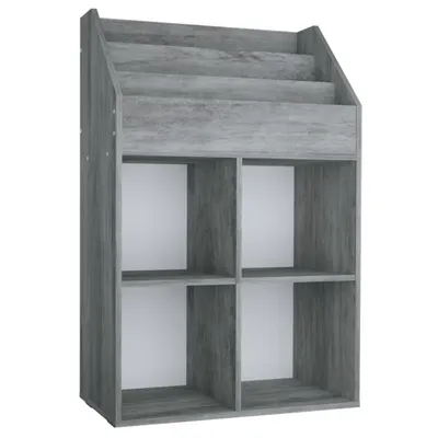 Produktbild von Kinder-Bücherregal Betongrau 71x30x114 cm Spanplatte