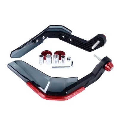 Image de 2 protège-mains pour moto – protection contre les chocs et le vent, universel, protège-mains pour guidon, couleur rouge