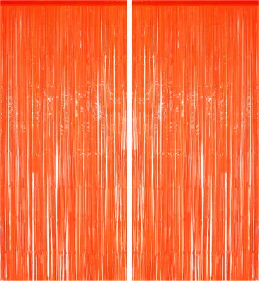 Produktbild von 2x Lametta Vorhang - orange - 91x244 cm