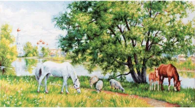 Zdjęcie produktu dla Luca-S zestaw do haftu krzyżykowego "Pastoral", 63,5x34cm