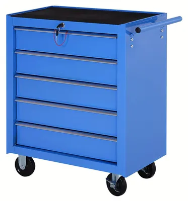 Produktbild von Werkzeugwagen - Werkstattwagen - Werkzeugtrolley - Werkzeugkiste - Werkbankwagen - 5 Schubladen