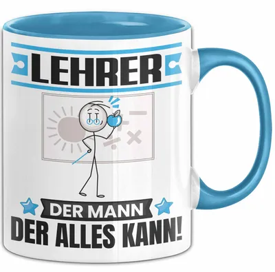 Produktbild von Lehrer Tasse Geschenk für Lehrer Der Mann Der Alles Kann Geschenkidee zum Geburtstag (Blau)