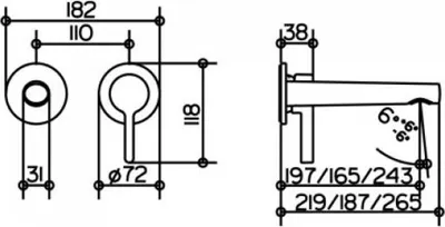 Immagine prodotto di KEUCO EDITION 400 Mitigeur monocommandé pour lavabo, encastré, avec limiteur de température, saillie 243mm, 51516010202, 51516010202