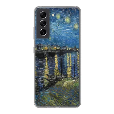 Produktbild von MuchoWow® Handyhülle Schutzhülle Hülle für Samsung Galaxy S21 FE Sternennacht über der Rhone - Van Gogh - Kunst Silikon Softcase Handy Hülle - Mobiltelefonhülle