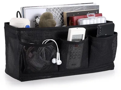 Produktbild von Hängendes Aufbewahrungsnetz für Nachttische, Betten, Studentenzimmer, multifunktionaler Organizer für Zuhause, Büro, Schule, Wohnheime, Krankenhäuser, schwarz
