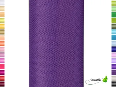 Produktbild von 9m Rolle Tüll 15cm, Farbauswahl:lila / purpur 465