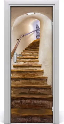 Produktbild von Tulup Türaufkleber 75x205 cm Dekorative Aufkleber Selbstklebend Wasserdichte Tapete Abnehmbar Schlafzimmer Wohnzimmer Wohnkultur - Selbstklebendeschlosstreppen