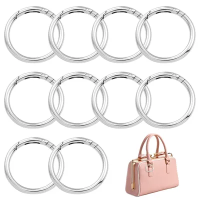 10 runde Karabinerhaken 48 mm, Zinklegierung, silber