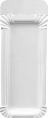 Produktbild von Teller, Pappe "pure" eckig 8 cm x 21 cm weiss mit Anfasser