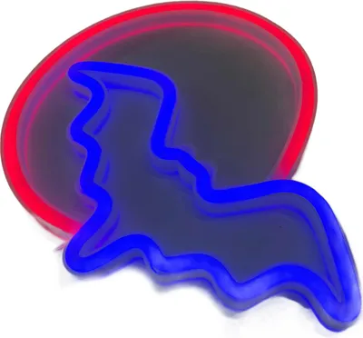 Image de Halloween -Panneaux néon Lune et chauve-souris -LED -Lumières USB -Pilote de lumière f��r décoration murale Rab fête enfants cadeau