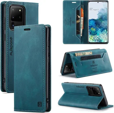 Obrázek produktu pro Samsung Galaxy S20 Ultra Pouzdro, RetroPolyuretanKožené Pouzdro, Stojánek a Ochranné Pouzdro pro Samsung Galaxy S20 Ultra 5G modré