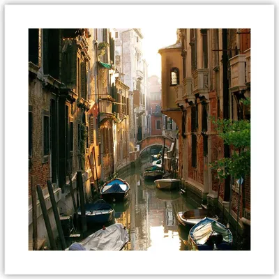 Produktbild von Poster - Poster ohne Rahmen - Venedig Brücke Wasser Haus - 40x40 cm - Wand Bild - Wanddeko - Wandbilder - Kunstposter - Wandposter - Bilder - Kunstdruck - Wanddekoration - Wandbild - P2XAC40x40-2532
