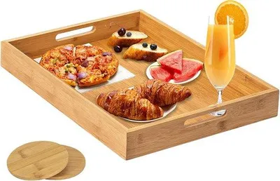 Produktbild von Famanu Servierbrett mit Griffen - Bamboe - 40 x 28 cm