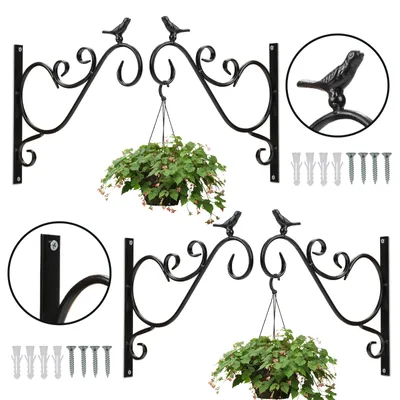 Immagine prodotto di Hengda 4 pezzi ganci da parete Ganci per fiori Ganci per piante Ganci per fioriere Ganci per lanterne Uccelli 26 cm