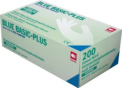 Produktbild von Blue Basic Plus Nitril Untersuchungshandschuh blau - L