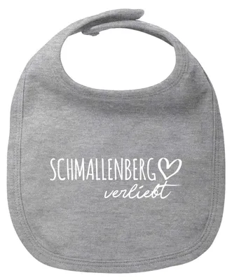 Produktbild von Huuraa Baby Lätzchen Schmallenberg verliebt Heather Grey Klettverschluss Baumwolle Latz Geschenkidee