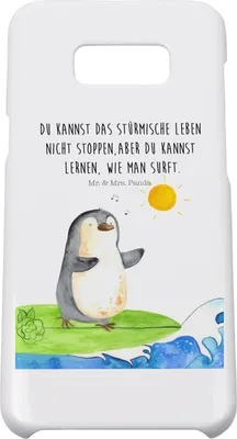 Produktbild von Mr. & Mrs. Panda Samsung Galaxy S8 plus Handyhülle  Pinguin Surfer - Weiß - Geschenk, Hülle, Motiviert, Urlaub, Hawaii, Handy, Case, Optimistisch, Cover, Portugal