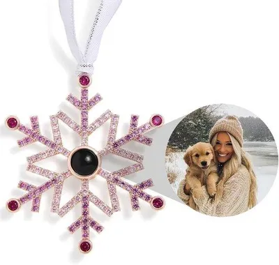 Produktbild von Projektions-Kugel mit Foto - Schneeflocken Ornament