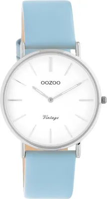 Produktbild von Oozoo Armbanduhr hellblau Leder C20217 Vintage Series Damen Analog-Quarzuhr UOC20217