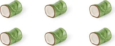 Immagine prodotto di Excelsa set 6 portatovaglioli Foliage in Vetroceramica 5,5x4x4,5 cm verde