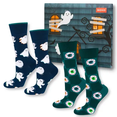 Produktbild von Bunte HERRENSOCKEN aus Baumwolle HALLOWEEN Gr. 40-45 von SOXO Lustiges GESCHENK für Männer
