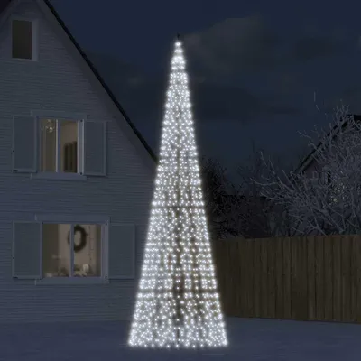 Zdjęcie produktu dla vidaXL Choinka LED na maszt 1534 diody LED zimna biel 500 cm