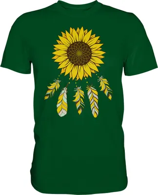 Produktbild von Traumfänger Sonnenblumen T-Shirt Garten Motiv Gärtner Geschenk – Bottle Green / M
