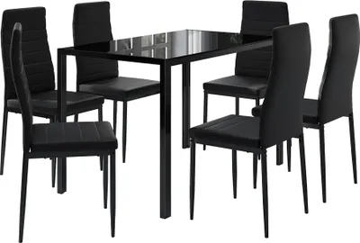 Produktbild von Esstisch Set Vicco Grand Schwarz 120 x 75 cm 6er Set, Model 40759