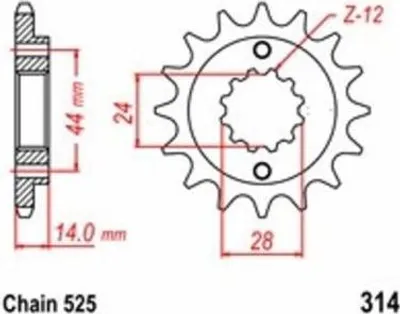 Produktbild von Ritzel 16Z Teilung 525 für HONDA XRV 750 90-03 front sprocket